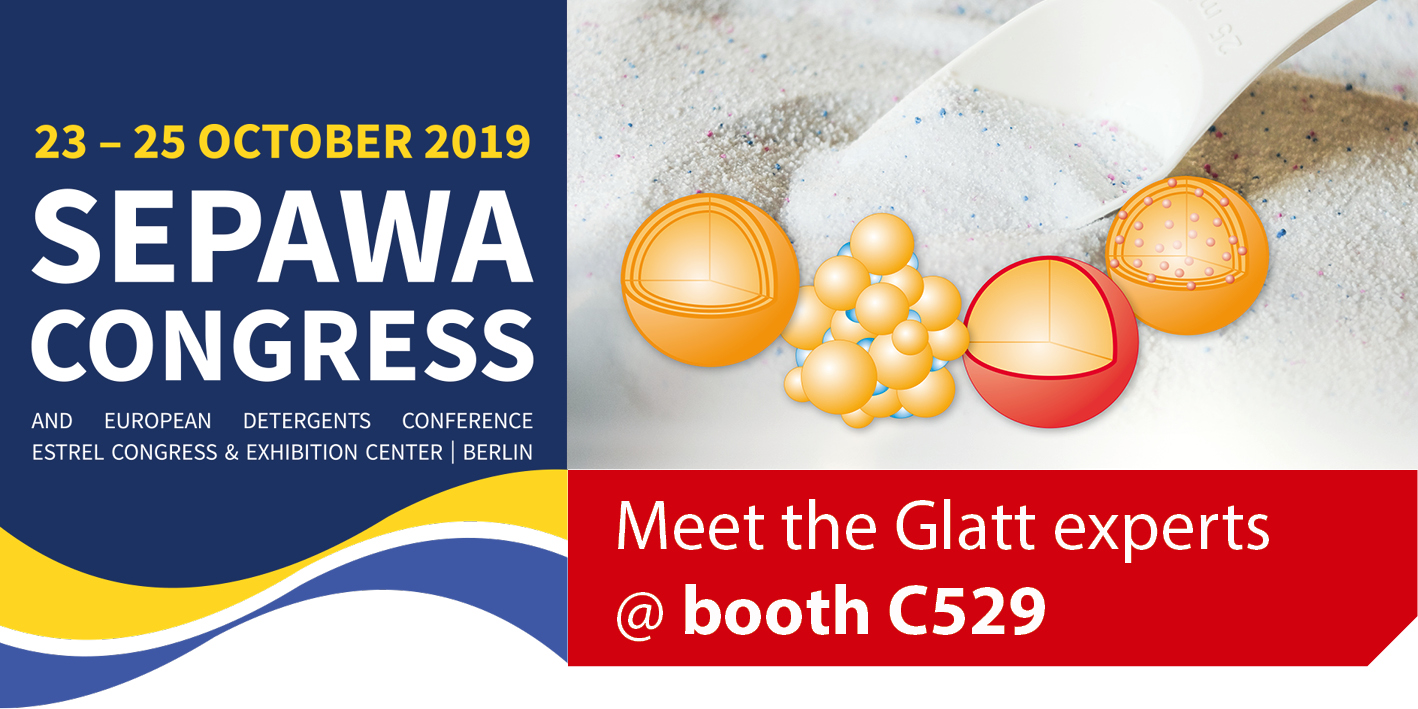 Meet the Glatt Experts @ SEPAWA 2019, Berlin, am Stand C529