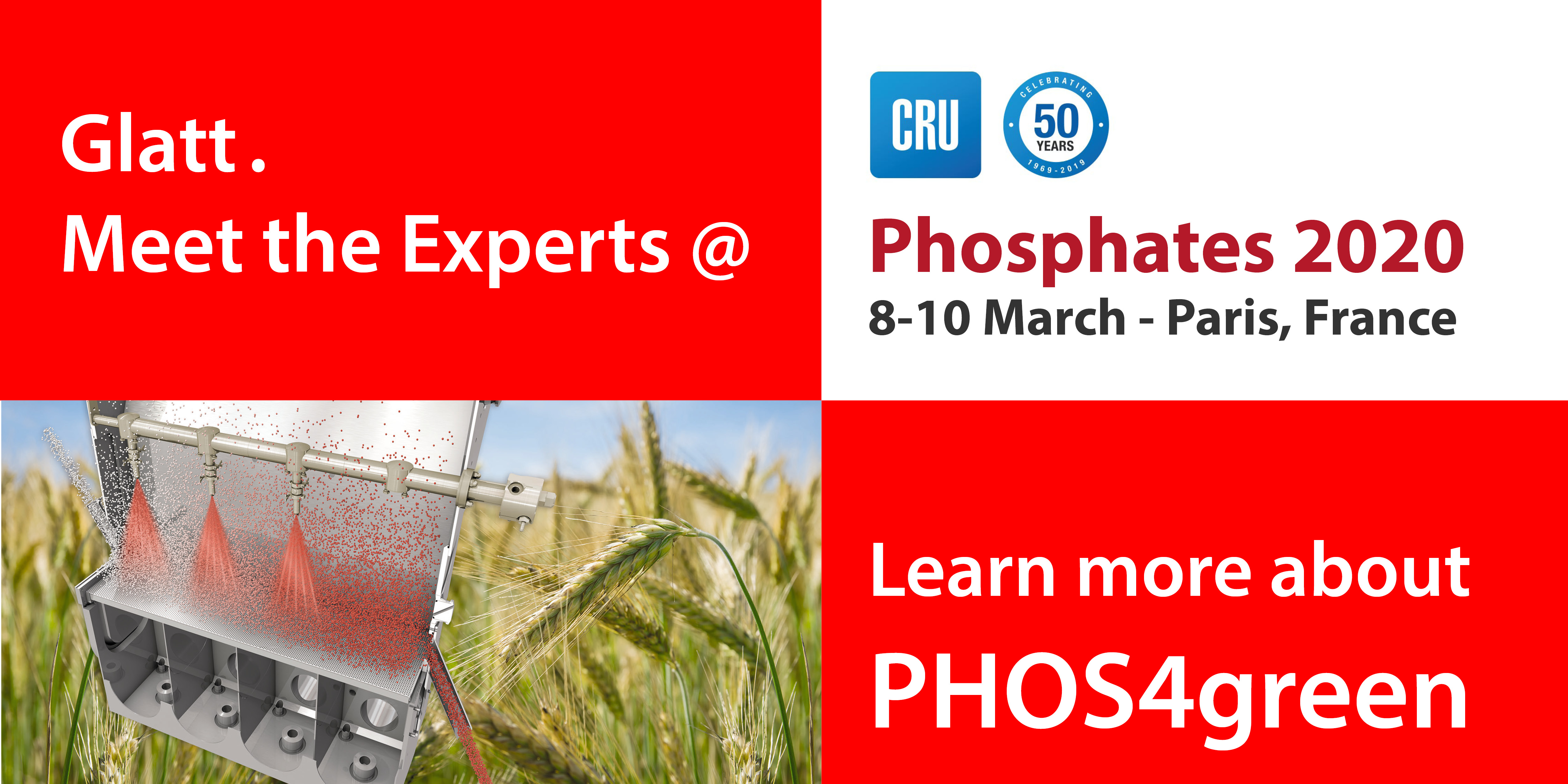Glatt. Meet the Experts @ Phosphates 2020, 08-10 March in Paris, France