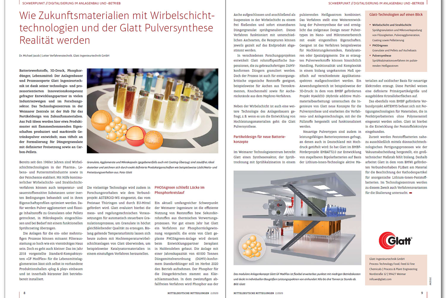 Glatt_FA_071_Wie Zukunftsmaterialien mit Wirbelschichttechnologien und der Glatt Pulversynthese Realitaet werden_MM_2020-02