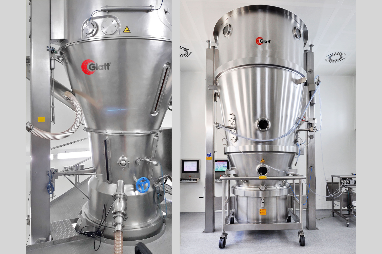Processing solvent-based products with fluid bed technology