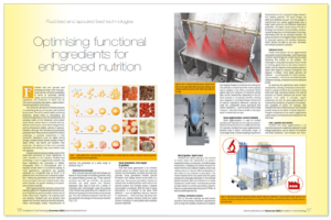 Glatt technical article on 'Fluid bed and spouted bed technologies - Optimising functional ingredients for enhanced nutrition', published in the trade magazine 'Innovations in Food Technology', issue 11/2020