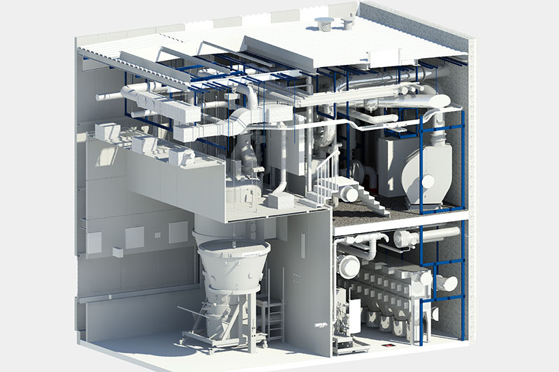 Anlagen- und Fabrikplanung: Produktionsbereich der Lohnfertigung am Standort Weimar, 3D-Layout