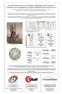 A continuous process for drying, stabilization and coating of probiotic micro-organisms unsing the Glatt ProCell® process unit